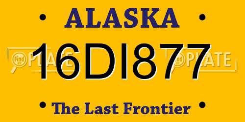 16DI877 Alaska License Plate