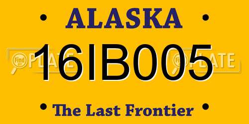 16IB005 Alaska License Plate