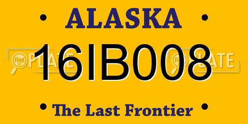 16IB008 Alaska License Plate