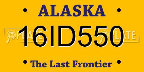 16ID550 Alaska License Plate