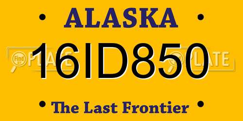 16ID850 Alaska License Plate
