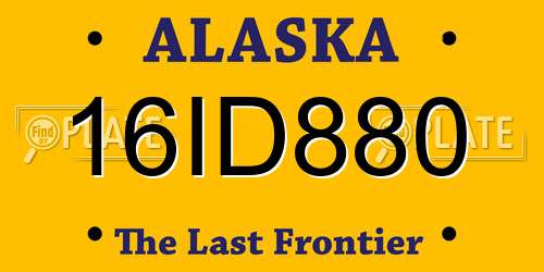 16ID880 Alaska License Plate