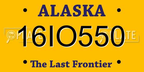 16IO550 Alaska License Plate