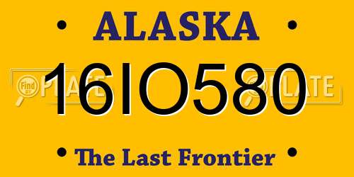 16IO580 Alaska License Plate