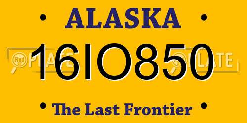 16IO850 Alaska License Plate