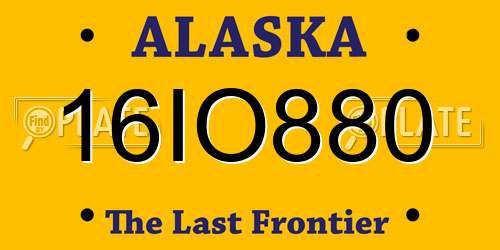 16IO880 Alaska License Plate