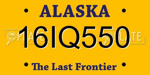 16IQ550 Alaska License Plate