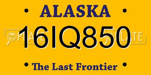 16IQ850 Alaska License Plate