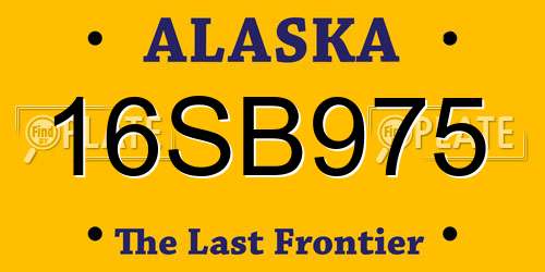 16SB975 Alaska License Plate