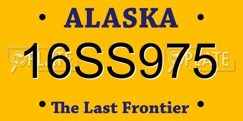 16SS975 Alaska License Plate