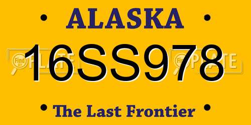 16SS978 Alaska License Plate