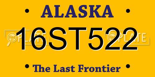 16ST522 Alaska License Plate