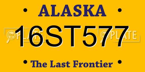 16ST577 Alaska License Plate