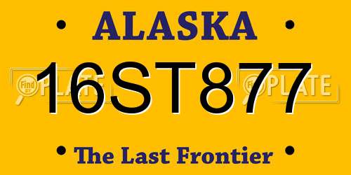 16ST877 Alaska License Plate