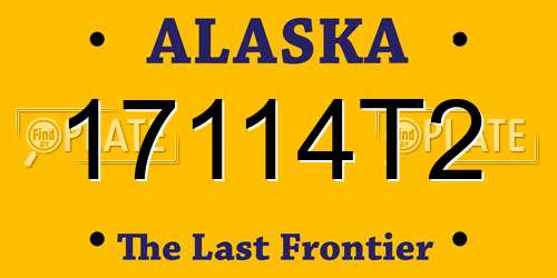 17114T2 Alaska License Plate