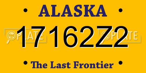 17162Z2 Alaska License Plate