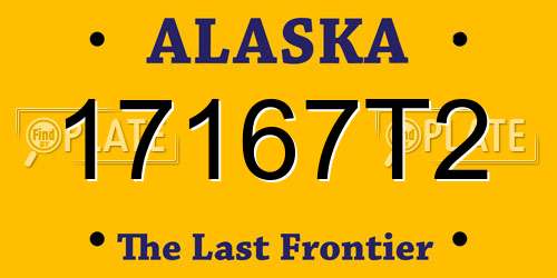 17167T2 Alaska License Plate