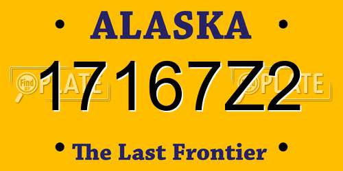 17167Z2 Alaska License Plate