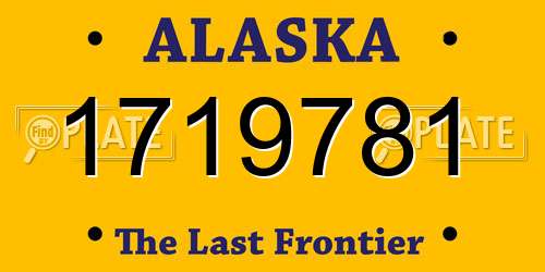 1719781 Alaska License Plate