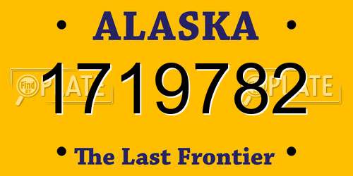 1719782 Alaska License Plate