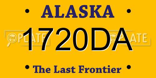 1720DA Alaska License Plate