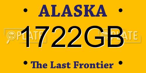 1722GB Alaska License Plate