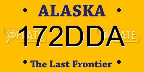 172DDA Alaska License Plate