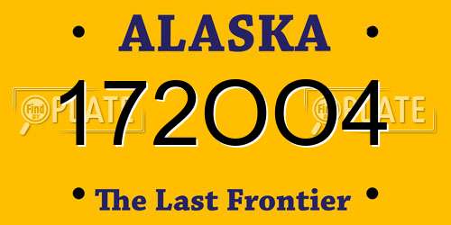 172OO4 Alaska License Plate