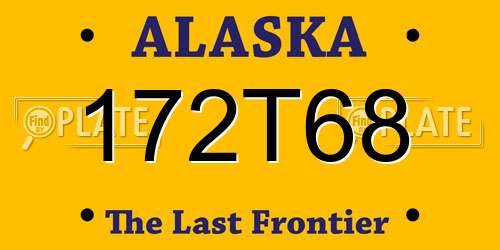 172T68 Alaska License Plate