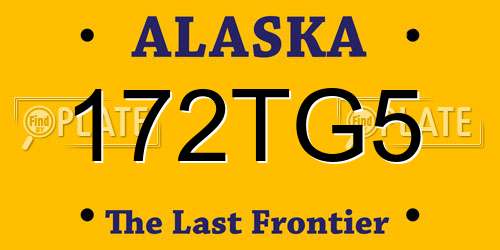 172TG5 Alaska License Plate