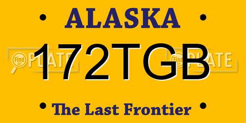 172TGB Alaska License Plate