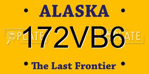 172VB6 Alaska License Plate