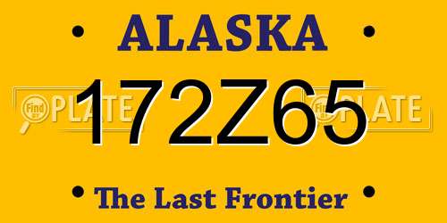 172Z65 Alaska License Plate
