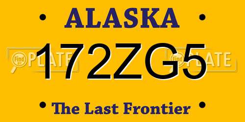 172ZG5 Alaska License Plate