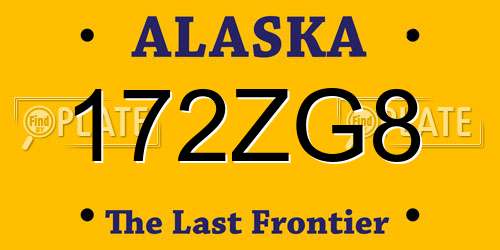 172ZG8 Alaska License Plate