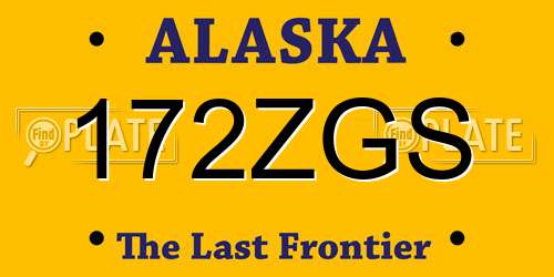 172ZGS Alaska License Plate