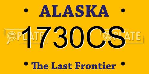1730CS Alaska License Plate
