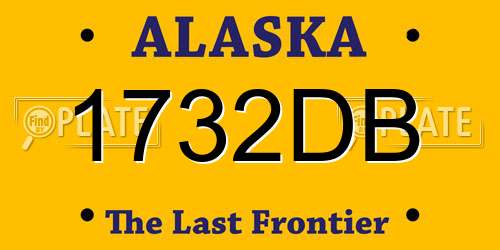 1732DB Alaska License Plate