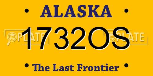1732OS Alaska License Plate
