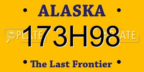 173H98 Alaska License Plate