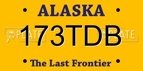 173TDB Alaska License Plate