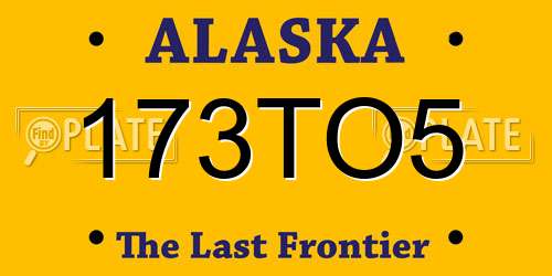 173TO5 Alaska License Plate