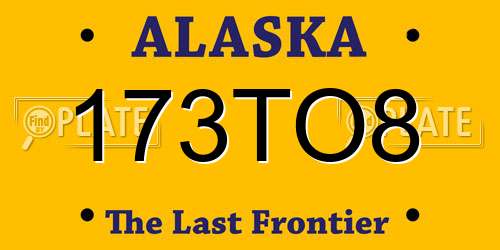 173TO8 Alaska License Plate