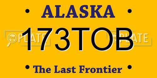 173TOB Alaska License Plate