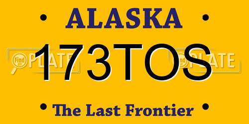 173TOS Alaska License Plate