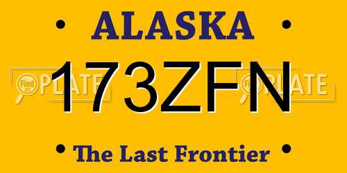 173ZFN Alaska License Plate