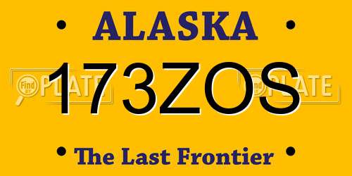 173ZOS Alaska License Plate