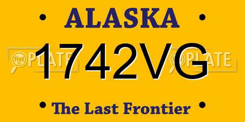 1742VG Alaska License Plate