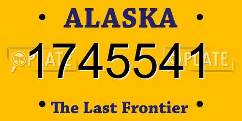 1745541 Alaska License Plate
