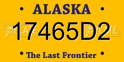 17465D2 Alaska License Plate